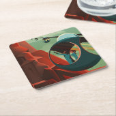 火星オリンパスモンズ最高火山太陽の系 スクエアペーパーコースター (アングル)