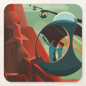 火星オリンパスモンズ最高火山太陽の系 スクエアペーパーコースター (正面)