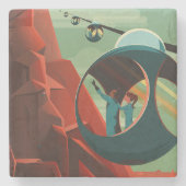 火星オリンパスモンズ最高火山太陽の系 ストーンコースター (正面)