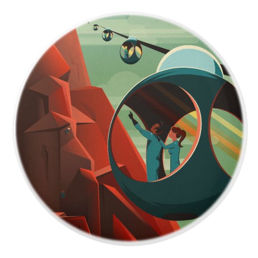 火星オリンパスモンズ最高火山太陽の系 セラミックノブ (正面)