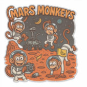 火星サルおもしろい動物 シール (正面)