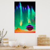 火星シティSci-Fiファンタジーにエスケープ ポスター (キッチン)