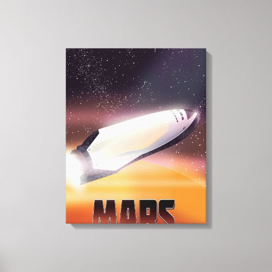 火星スペースポスター キャンバスプリント (正面)