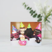 火星ソックモンキーポストカード – 誕生日 ポストカード (スタンド正面)