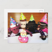 火星ソックモンキーポストカード – 誕生日 ポストカード (正面/裏面)
