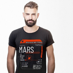 火星タイムトラベルチケット搭乗券 Tシャツ