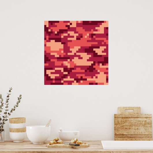 火星デザートデジタル迷彩柄/カモフラージュ ポスター (キッチン)