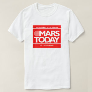 火星トゥデイ新聞おもしろいサイエンスフィクショングラフィック Tシャツ