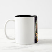 火星バイエアヴィンテージフライトポスター ツートーンマグカップ (左)