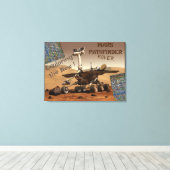 火星パスファインダーローバーストレッチキャンバス印刷 キャンバスプリント (インサイチュ (ウッドフロア))