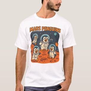 火星ペンギンおもしろい動物宇宙シリーズ! Tシャツ