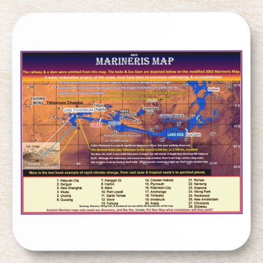 火星マリネリスの地図 コースター (正面)