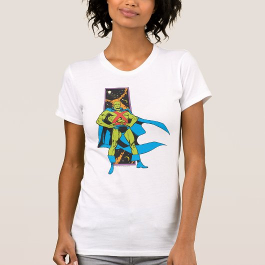 火星マンハンター&宇宙背景 Tシャツ (正面)
