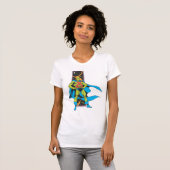 火星マンハンター&宇宙背景 Tシャツ (正面フル)