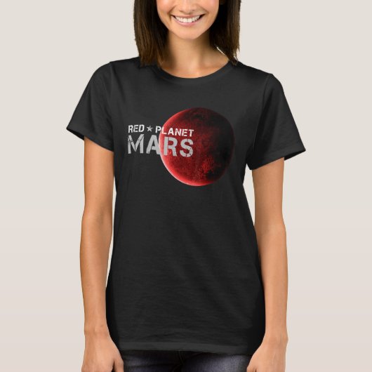 火星レッドプラネット誕生日宇宙ファン Tシャツ (正面)