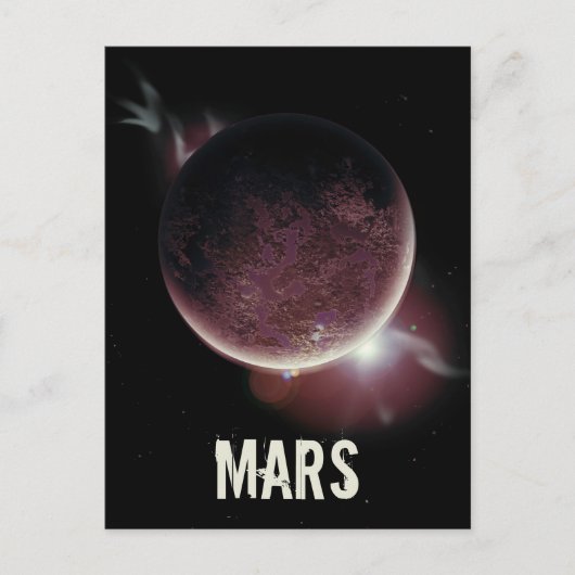 火星レッドプラネット3d宇宙宇宙イラストレーション シーズンポストカード (正面)