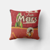 火星ヴィンテージ旅行ポスター クッション (裏面)