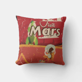 火星ヴィンテージ旅行ポスター クッション
