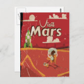 火星ヴィンテージ旅行ポスター ポストカード (正面/裏面)