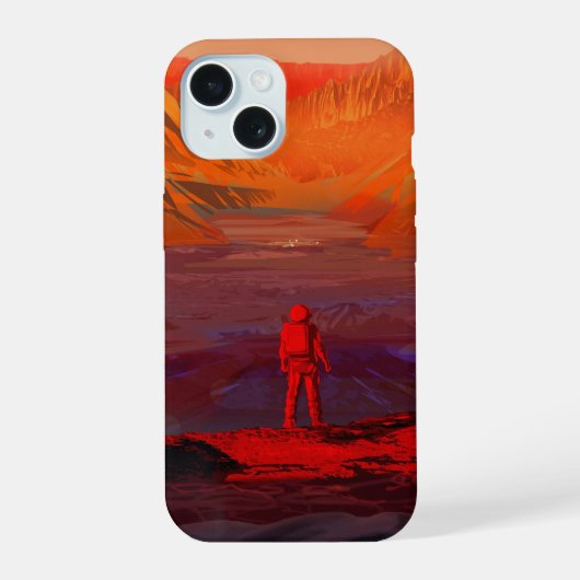 火星上の宇宙飛行士 iPhone 15ケース (裏面)