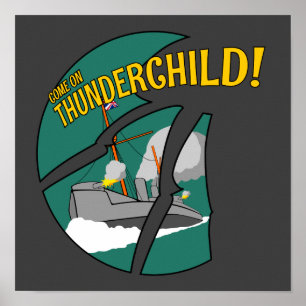 火星人とのHMS Thunderchildおよび戦い ポスター