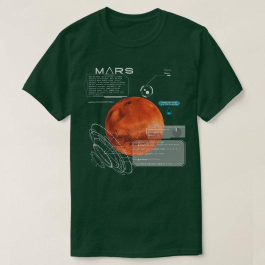 火星図 Tシャツ (デザイン正面)