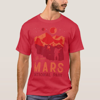 火星国立公園 ふざけたヴィンテージSF マルス探検 Tシャツ