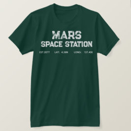 火星宇宙ステーションレトロロゴ - レトロSFアスト Tシャツ