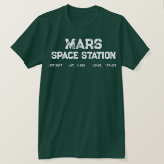 火星宇宙ステーションレトロロゴ - レトロSFアスト Tシャツ