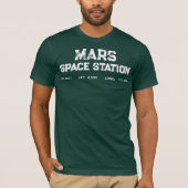 火星宇宙ステーションレトロロゴ - レトロSFアスト Tシャツ (正面)
