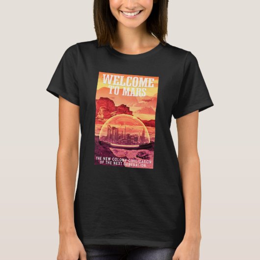火星宇宙飛行士ようこそ火星 Tシャツ (正面)