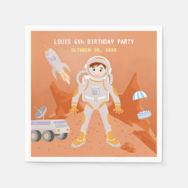火星宇宙飛行士ボーイズテーマ誕生日パーティー スタンダードカクテルナプキン