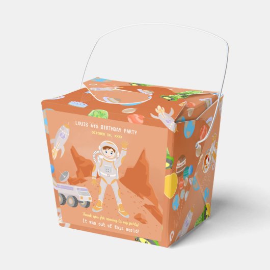 火星宇宙飛行士ボーイズテーマ誕生日パーティー フェイバーボックス (正面サイド)
