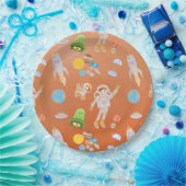 火星宇宙飛行士ボーイズテーマ誕生日パーティー ペーパープレート (パーティー)