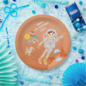 火星宇宙飛行士ボーイズテーマ誕生日パーティー ペーパープレート (パーティー)
