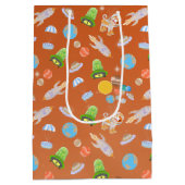 火星宇宙飛行士ボーイズテーマ誕生日パーティー ミディアムペーパーバッグ (裏面)