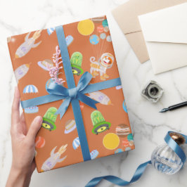 火星宇宙飛行士ボーイズテーマ誕生日パーティー ラッピングペーパー