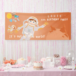 火星宇宙飛行士ボーイズテーマ誕生日パーティー 横断幕