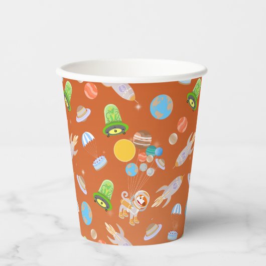 火星宇宙飛行士ボーイズテーマ誕生日パーティー 紙コップ (正面)