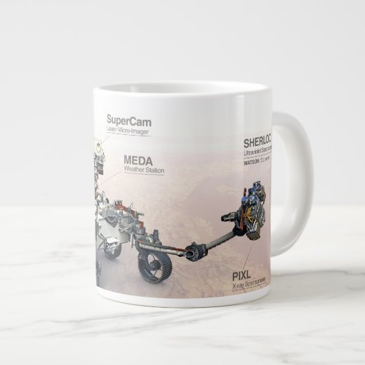 火星忍耐ローバーと楽器 ジャンボコーヒーマグカップ (正面右)