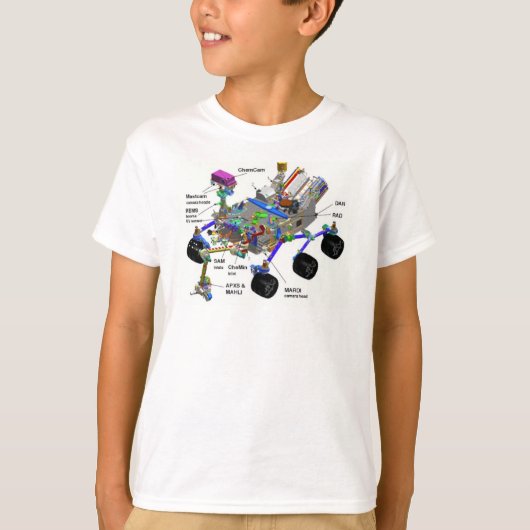 火星探査機パーツ図・サイエンスTシャツ Tシャツ (正面)