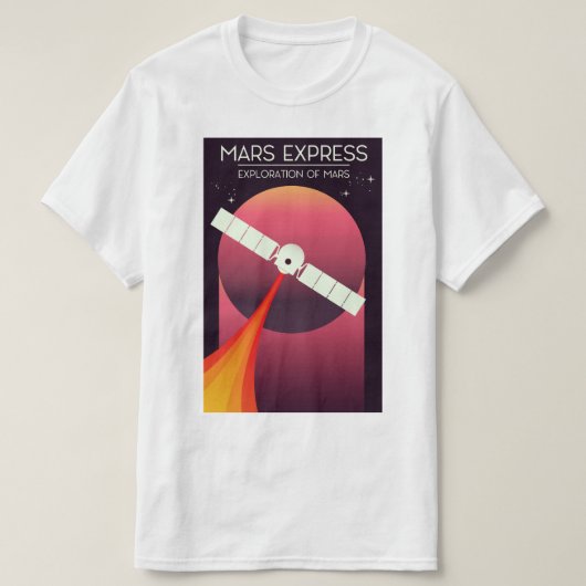 火星探査機マーズ・エクスプレス - 火星宇宙アートの探査 Tシャツ (デザイン正面)