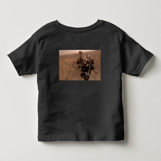 火星探査車キュリオシティの火星の風景の自撮り トドラーTシャツ (裏面)