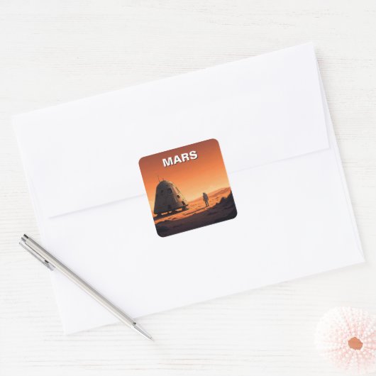 火星旅行 スクエアシール (封筒)