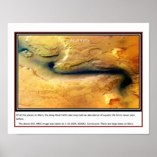 火星最大の既知の湖 ポスター (正面)
