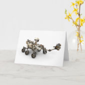 火星白い背景に忍耐ローバー。 カード (黄色い花)