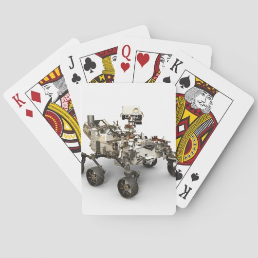 火星白い背景に忍耐ローバー。 トランプ (裏面)