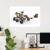 火星白い背景に忍耐ローバー。 ポスター (ホームオフィス)