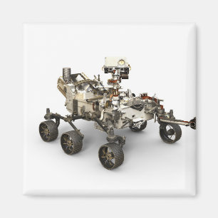 火星白い背景に忍耐ローバー。 マグネット