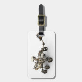 火星白い背景に忍耐ローバー。 ラゲッジタグ (正面縦)